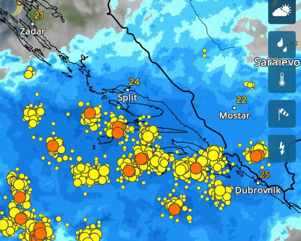 Radar ne izgleda nimalo bezazleno. Dalmaciji tek stiže nevrijeme…